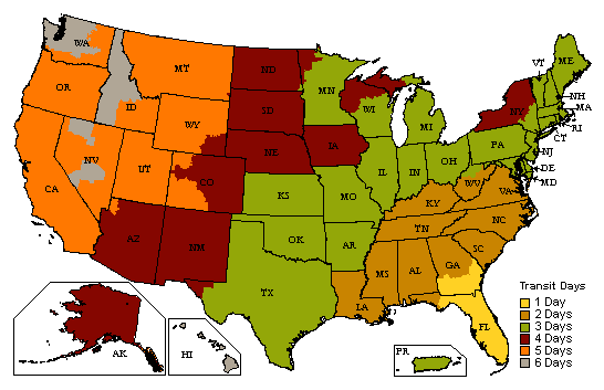 Clear Therapy shipping map